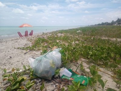 Lixo deixado nas praias